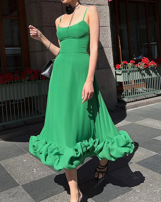 Heidi-Mode | Elegantes Midikleid Schick Luxe Materialen