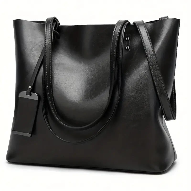 Heidi-Mode | Große Retro Stil Leder Schultertasche für Frauen mit Riemen