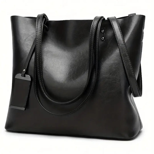 Heidi-Mode | Große Retro Stil Leder Schultertasche für Frauen mit Riemen