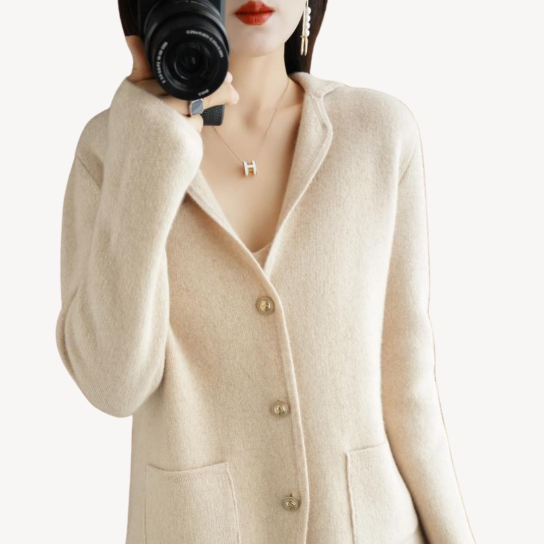 Heidi-Mode | Damen Wollcardigan mit Knöpfen