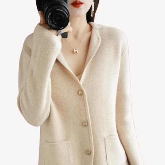 Heidi-Mode | Damen Wollcardigan mit Knöpfen