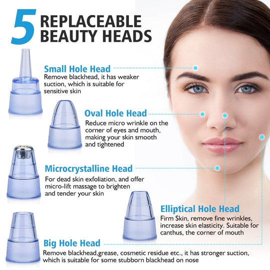 Heidi-Mode | Blackhead Instrument Elektrisch Saugwerkzeug Gesicht Wasch Instrument Schönheit Akne Reinigung Blackhead Saugwerkzeug