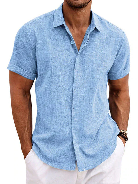 Heidi-Mode | Herren Leinenhemd Luftiges Sommerhemd in Vielen Farben & Größen