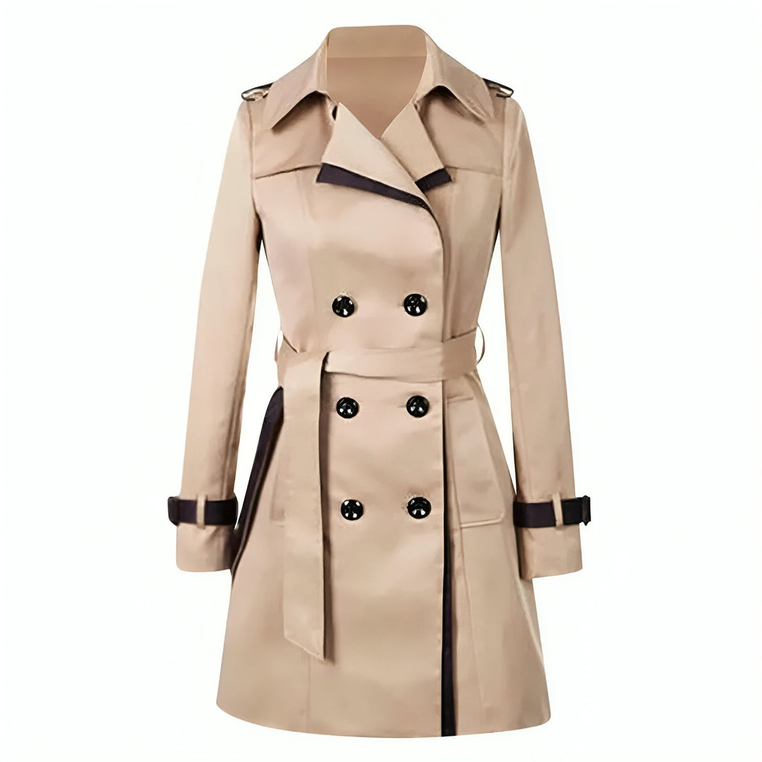 Heidi-Mode | Eleganter Zwei-Ton Lange Trenchcoat - Bequem & Warm