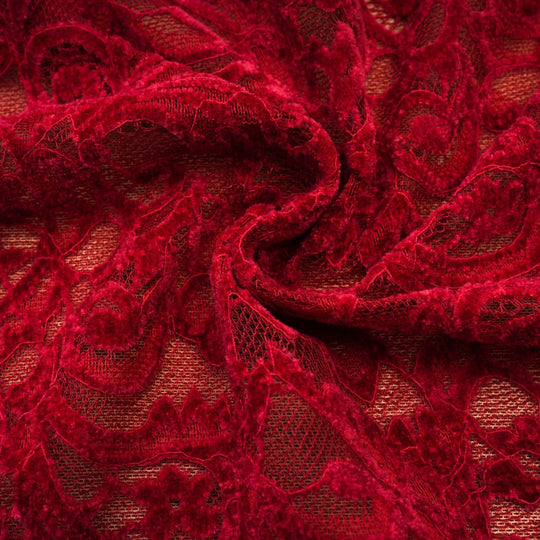 Heidi-Mode | Rote Verzierte Midi Kleid (mit Handschuhen)