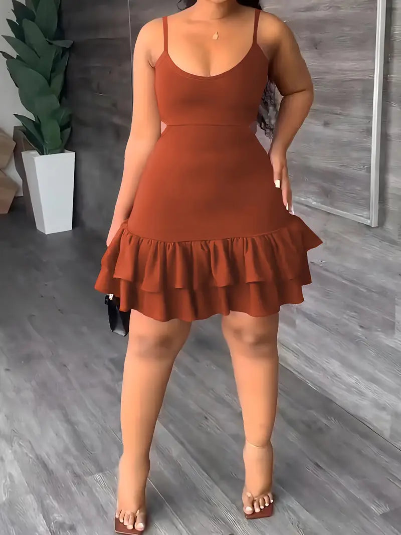 Heidi-Mode | Leichte Sommerkleid mit Geschichteten Rüschen und Ausschnitt