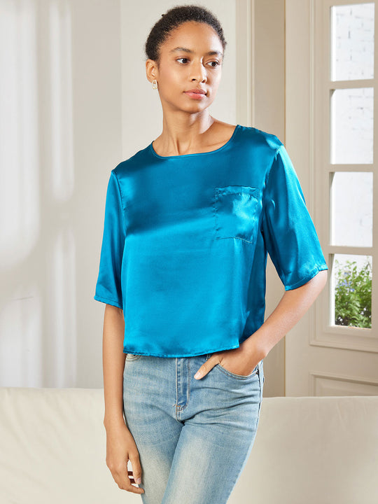 Heidi-Mode | 100% Seide Lässiges Damen T-Shirt