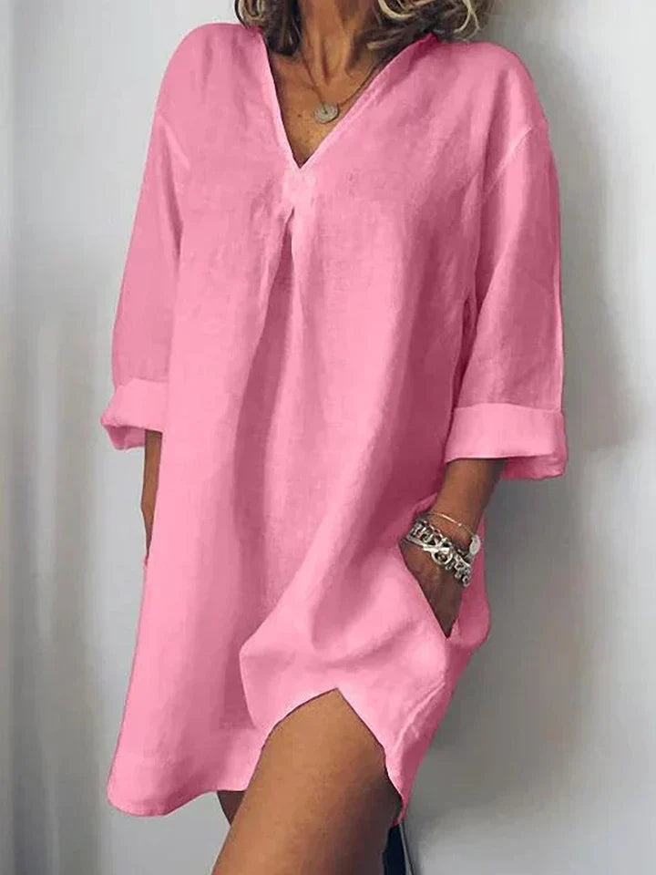 kleid – V-Ausschnitt und halbe Ärmel