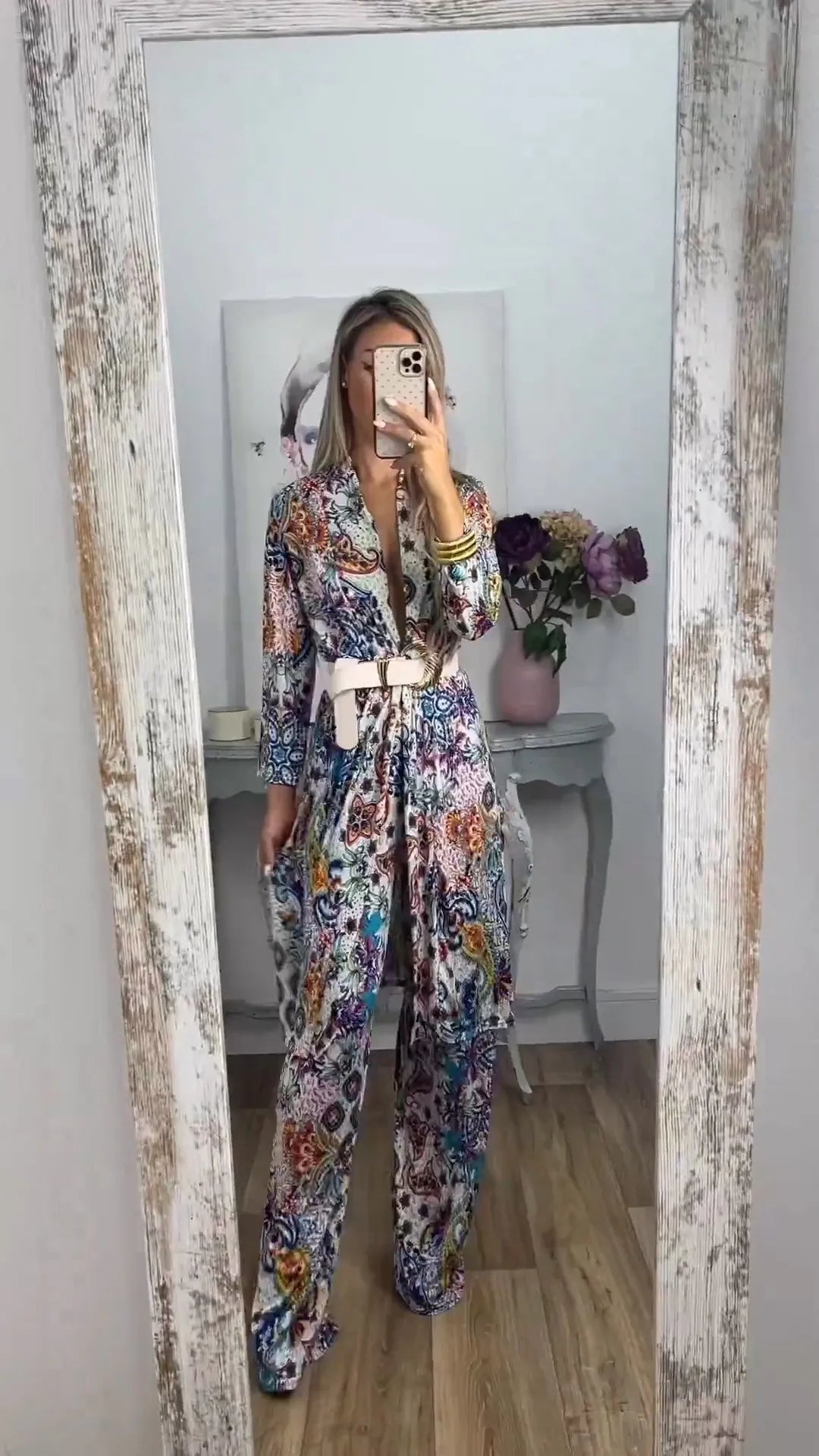 Neu eingetroffener, bequemer Jumpsuit mit abstraktem Print für Damen