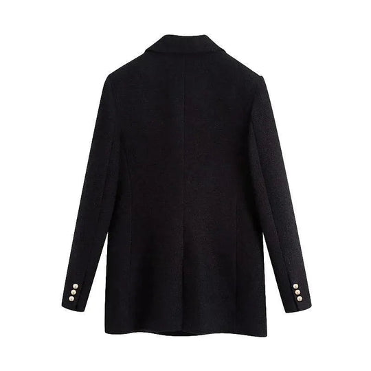 Heidi-Mode | Schwarzer Blazer Damen - Formal-Business - Unifarben-Einfarbig