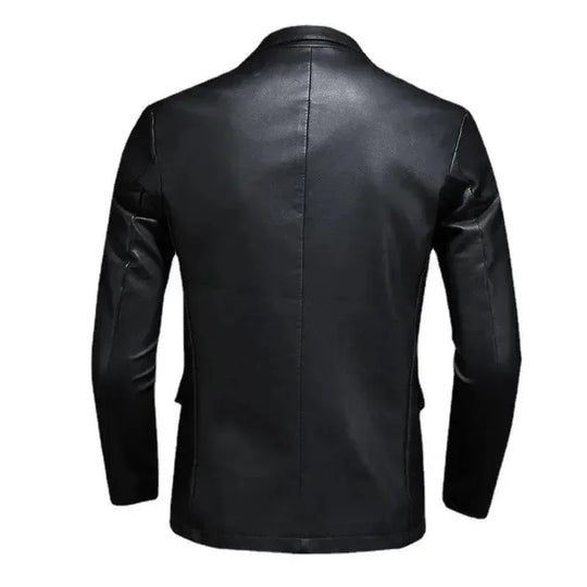 Heidi-Mode | Schwarze PU-Leder Blazer für Herren