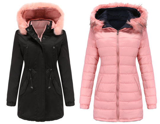 Heidi-Mode | Damen Winter Steppmantel Wende-Parka aus Baumwolle