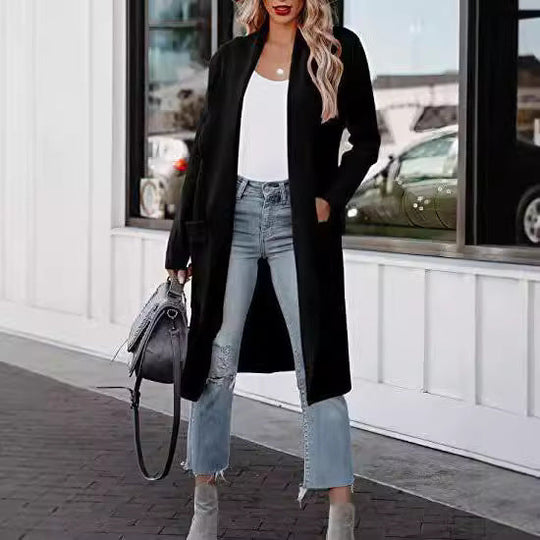 Heidi-Mode | Langer Cardigan - Offene Front - Elegante Freizeitkleidung