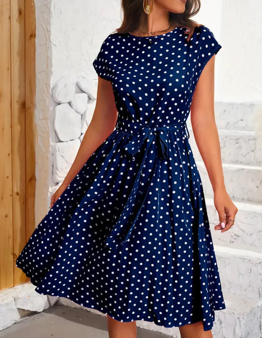 Heidi-Mode | Vintage Stil Pünktchen Kleid, Elegant