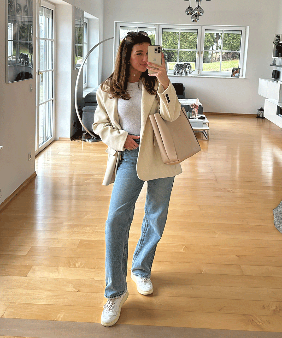 Heidi-Mode | Beiger Oversized Casual Blazer