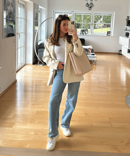 Heidi-Mode | Beiger Oversized Casual Blazer