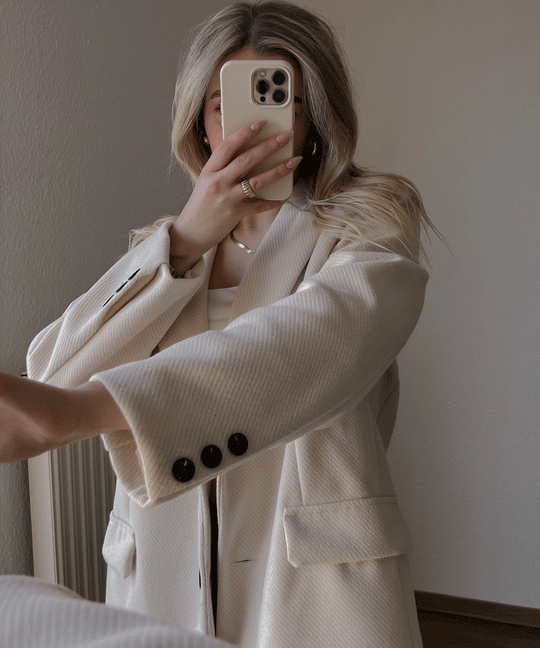 Heidi-Mode | Beiger Oversized Casual Blazer