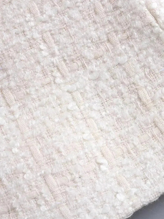 Heidi-Mode | Gemischter Doppelreiher Tweed Blazer Damen