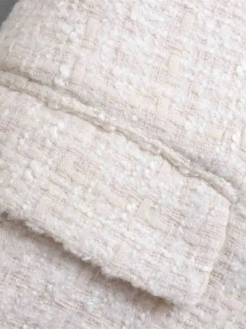 Heidi-Mode | Gemischter Doppelreiher Tweed Blazer Damen