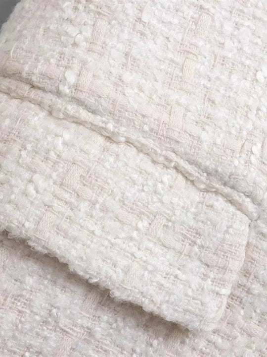 Heidi-Mode | Gemischter Doppelreiher Tweed Blazer Damen