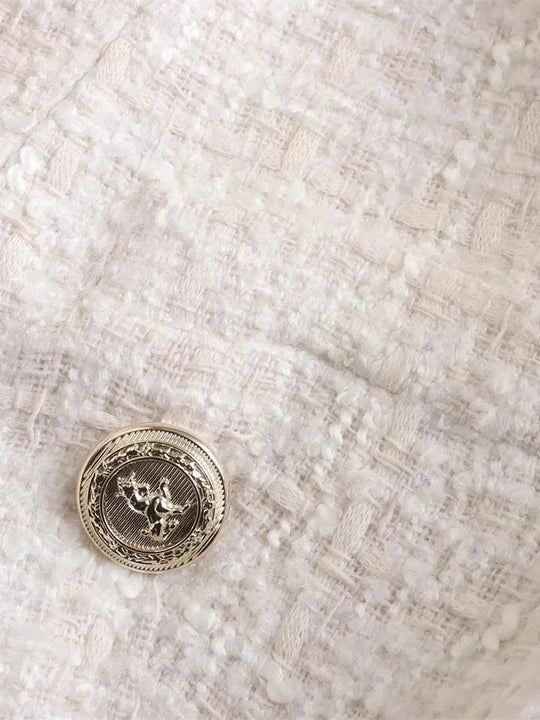 Heidi-Mode | Gemischter Doppelreiher Tweed Blazer Damen