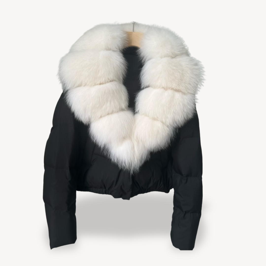 Heidi-Mode | Winter Pufferjacke mit Kunstfellkragen für Damen