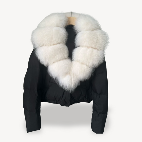 Heidi-Mode | Winter Pufferjacke mit Kunstfellkragen für Damen