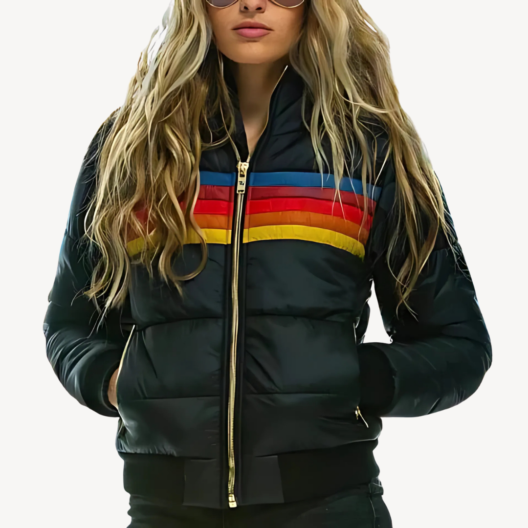 Heidi-Mode | Damen Pufferjacke mit Streifen