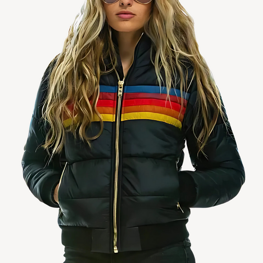 Heidi-Mode | Damen Pufferjacke mit Streifen