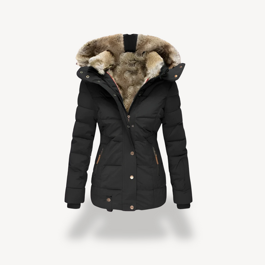 Heidi-Mode | Damen Gesteppter Parka mit Abnehmbarem Kunstfellkapuze