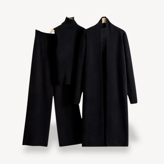 Heidi-Mode | Frauen Rippstrick 3-Teilige Set