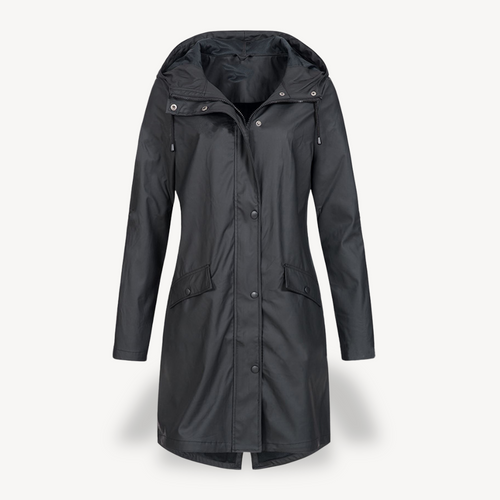 Heidi-Mode | Damen Wasserdichter Hooded Regenmantel
