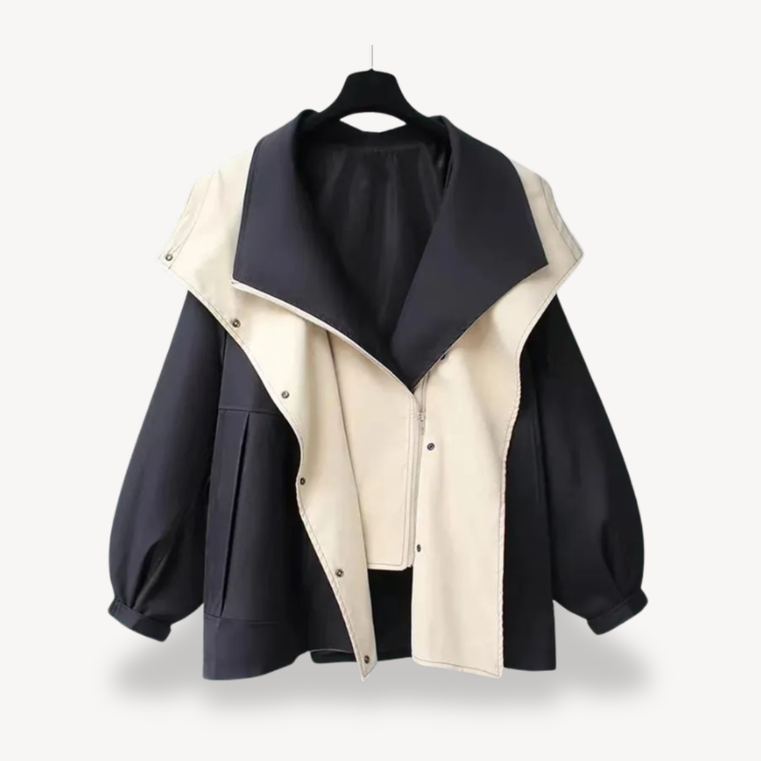 Heidi-Mode | Colorblock Trenchcoat für Frauen