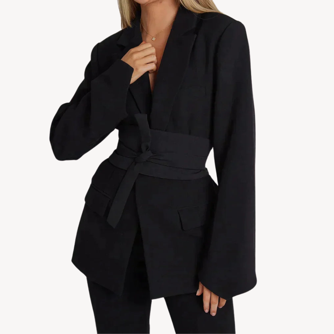 Heidi-Mode | Damen Gürtel-Blazer – Elegante Anzugjacke