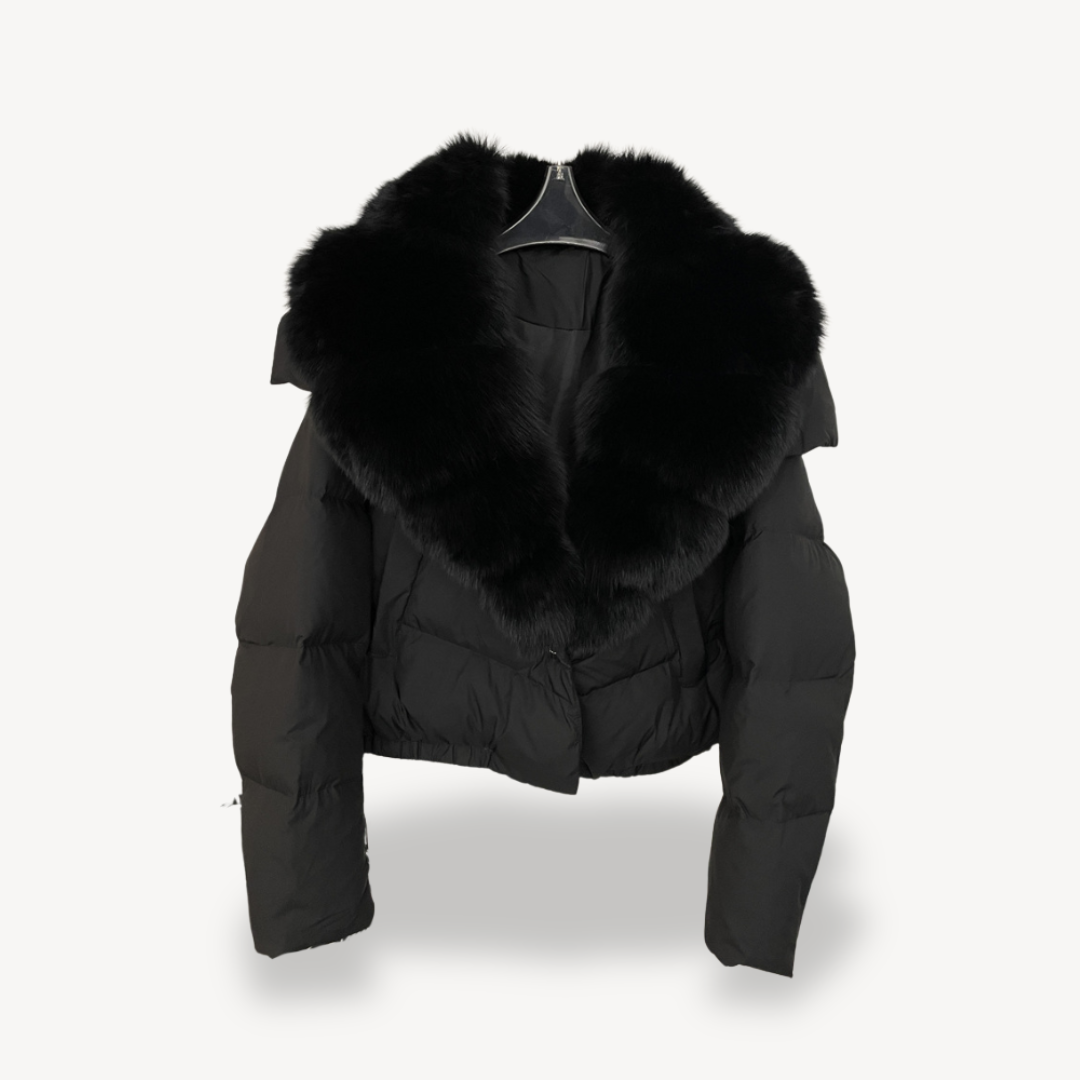 Heidi-Mode | Winter Pufferjacke mit Kunstfellkragen für Damen