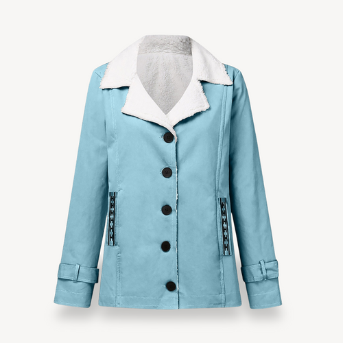 Heidi-Mode | Damen Fleecegefütterter Mantel mit Knöpfen