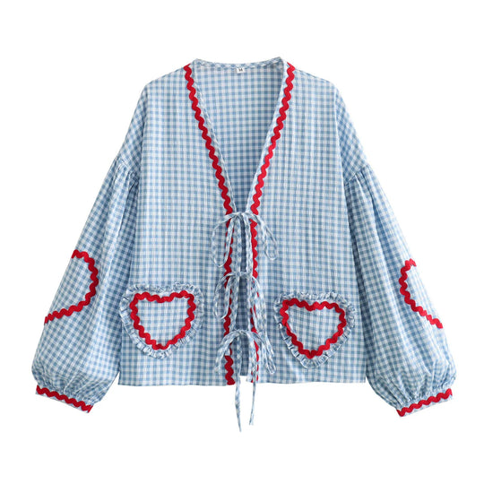 Heidi-Mode | Bluse mit Herz-Taschen