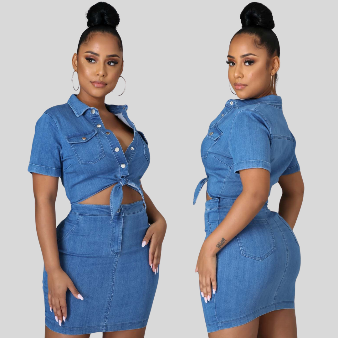 Heidi | Sexy Passform Denim-Kleid Bodycon