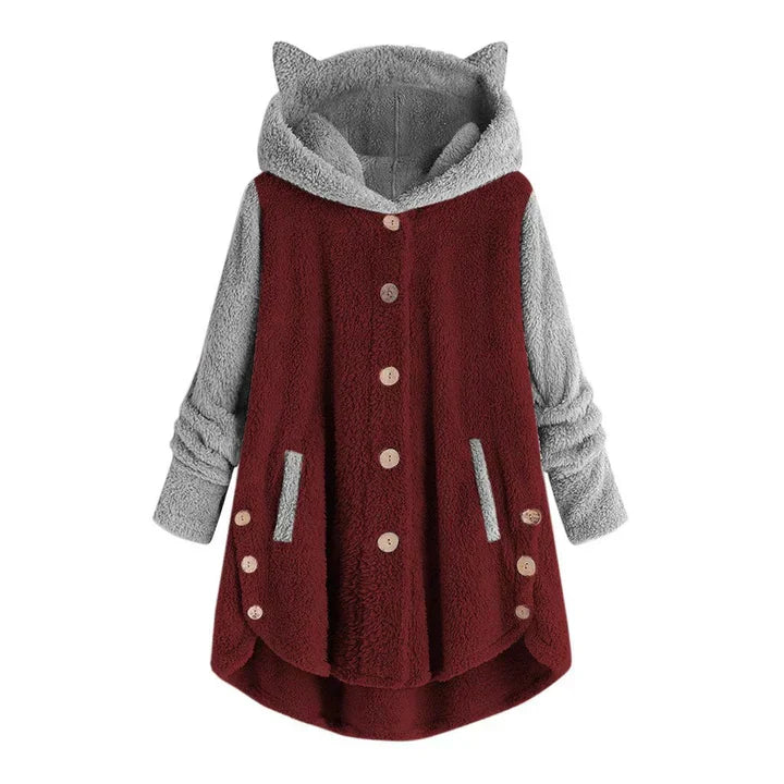 Heidi-Mode | Sweat-Shirt Femme En Polaire Avec Oreilles De Chat Et Manches Détachées