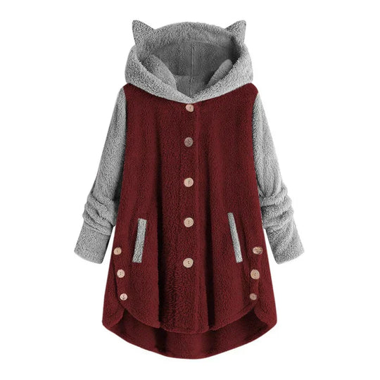 Heidi-Mode | Sweat-Shirt Femme En Polaire Avec Oreilles De Chat Et Manches Détachées