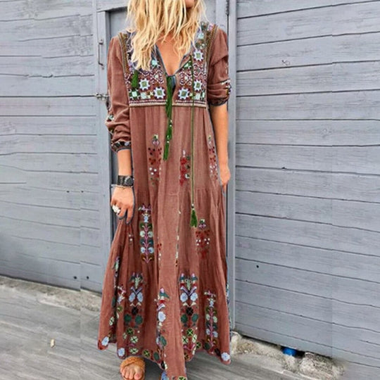 Heidi – Elegantes langes Boho-Kleid