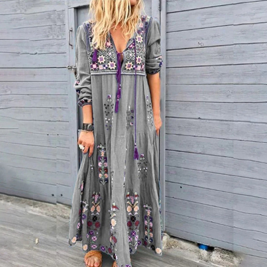 Heidi – Elegantes langes Boho-Kleid