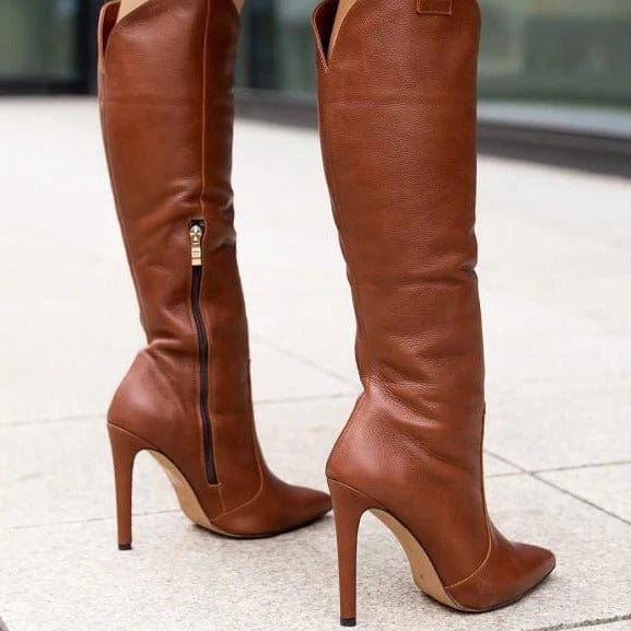 Heidi-Mode | Hohem Absatz und Seitlichem Reißverschluss Stiefel