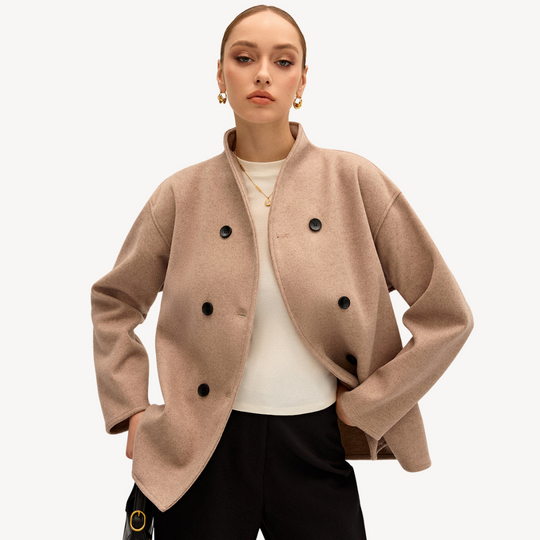 Heidi-Mode | Damen Doppelreiher Wollmantel