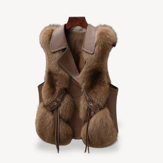 Heidi-Mode | Gefütterte Weste Aus Kunstfell für Damen