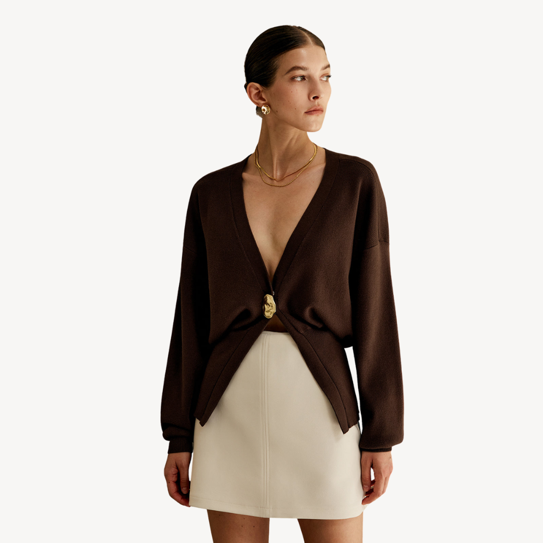 Heidi-Mode | Damen Strick V-Ausschnitt Cardigan Pullover