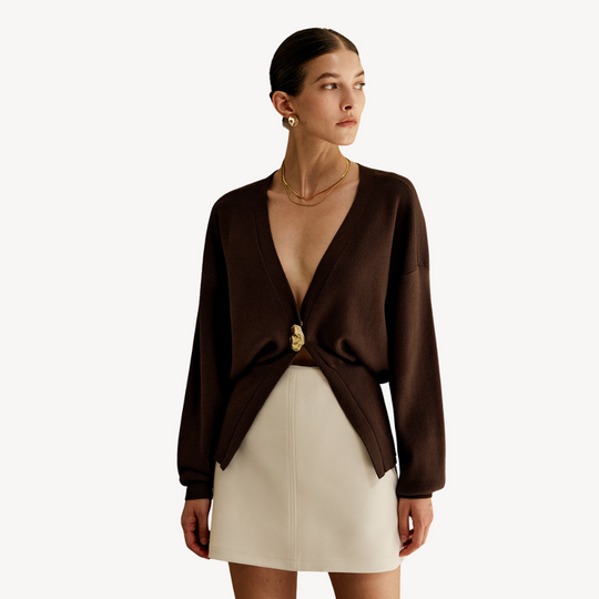 Heidi-Mode | Damen Strick V-Ausschnitt Cardigan Pullover