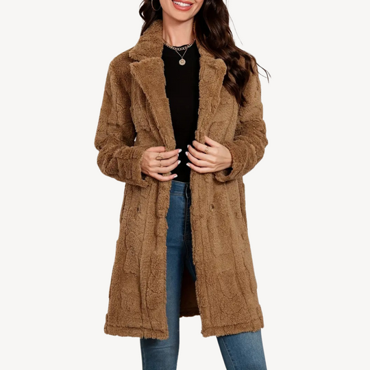 Heidi-Mode | Damen Doppelreihiger Kunstfellmantel