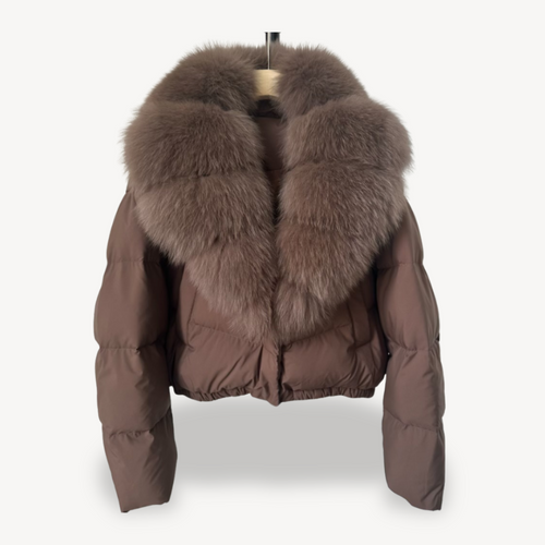 Heidi-Mode | Winter Pufferjacke mit Kunstfellkragen für Damen