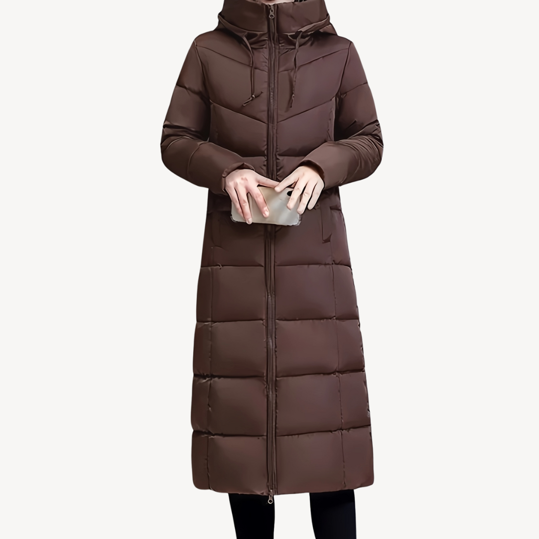 Heidi-Mode | Damen Lange Pufferjacke mit Kapuze